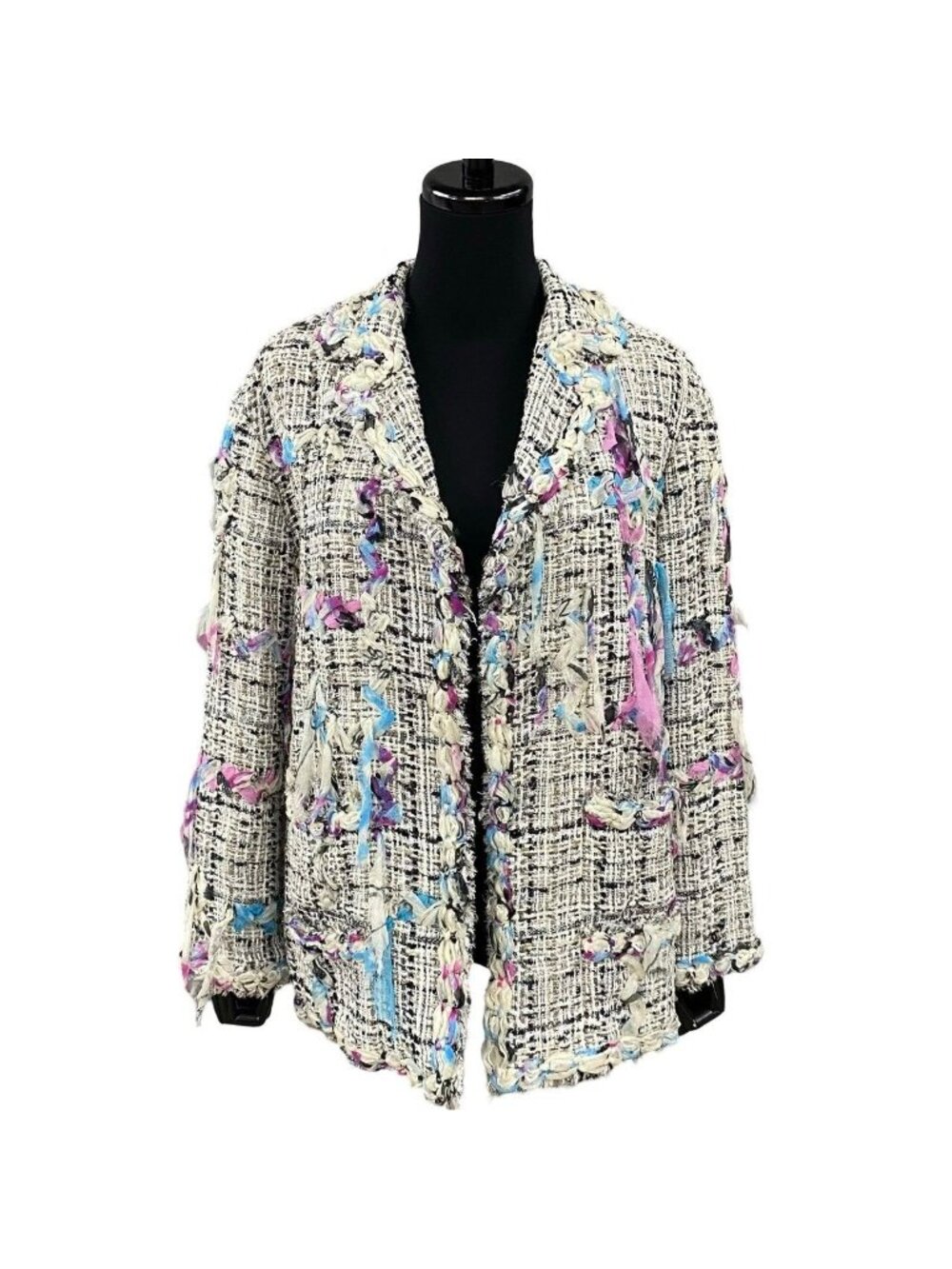 Chanel 07C Cruise Collection CC Logo Pattern Cotton Nylon Jacket White 40